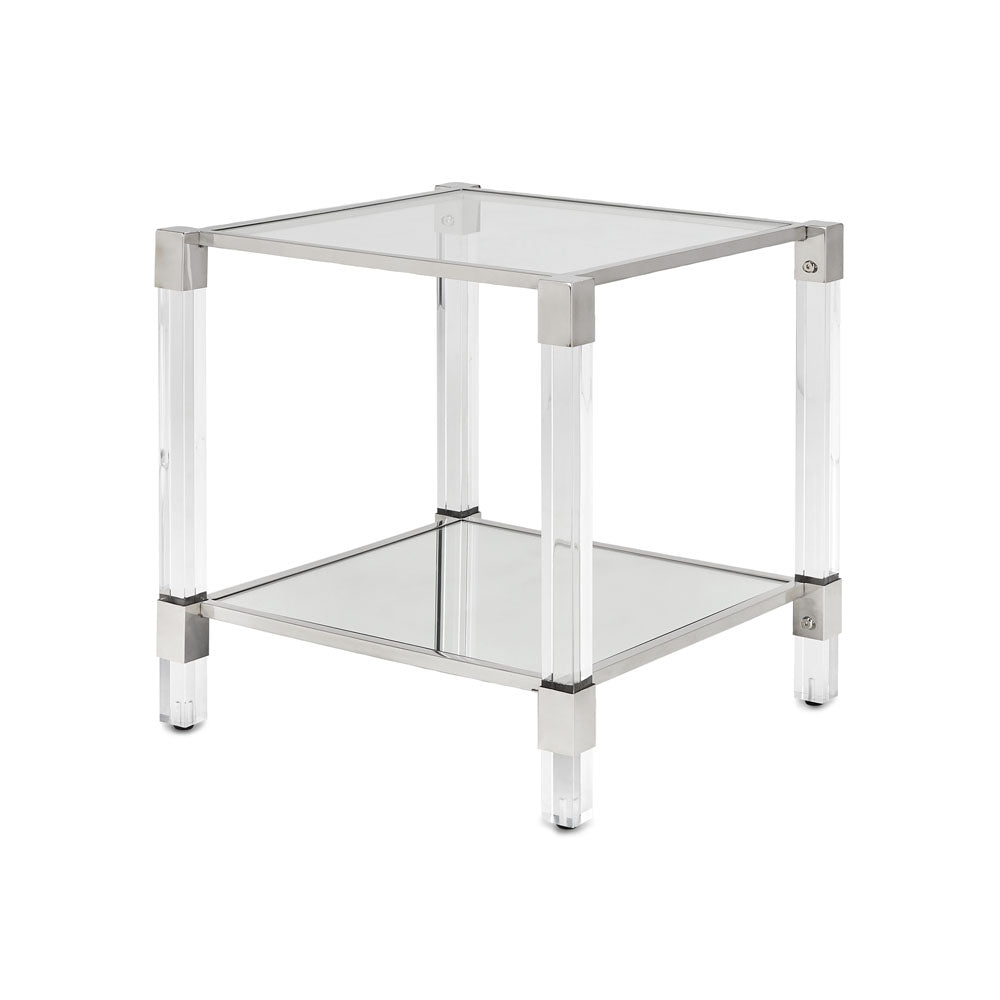 Truman Acrylic End Table - Silver - Ella and Ross Furniture