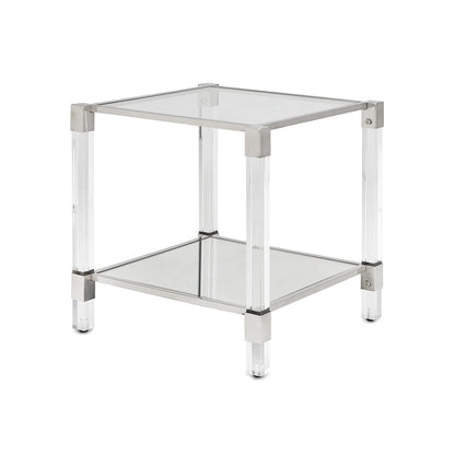 Truman Acrylic End Table - Silver - Ella and Ross Furniture
