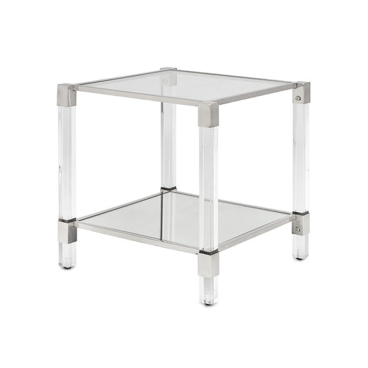 Truman Acrylic End Table - Silver - Ella and Ross Furniture