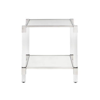 Truman Acrylic End Table - Silver - Ella and Ross Furniture