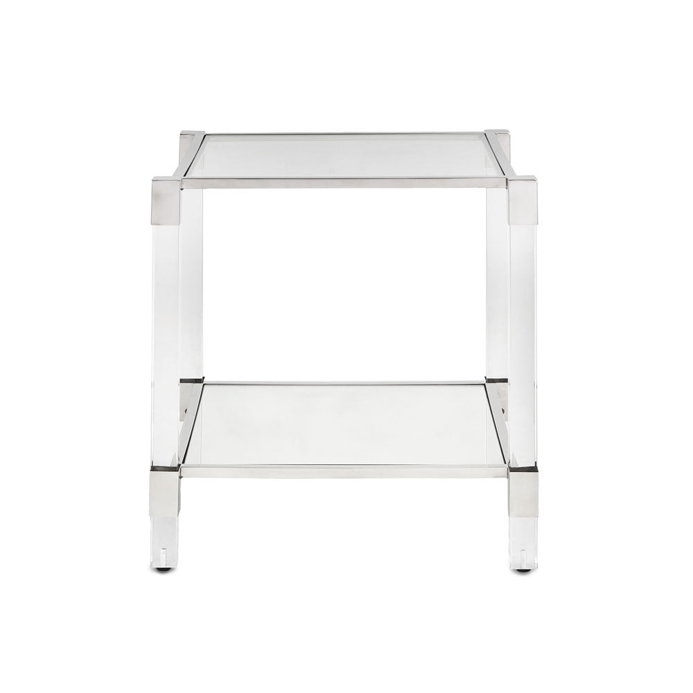 Truman Acrylic End Table - Silver - Ella and Ross Furniture