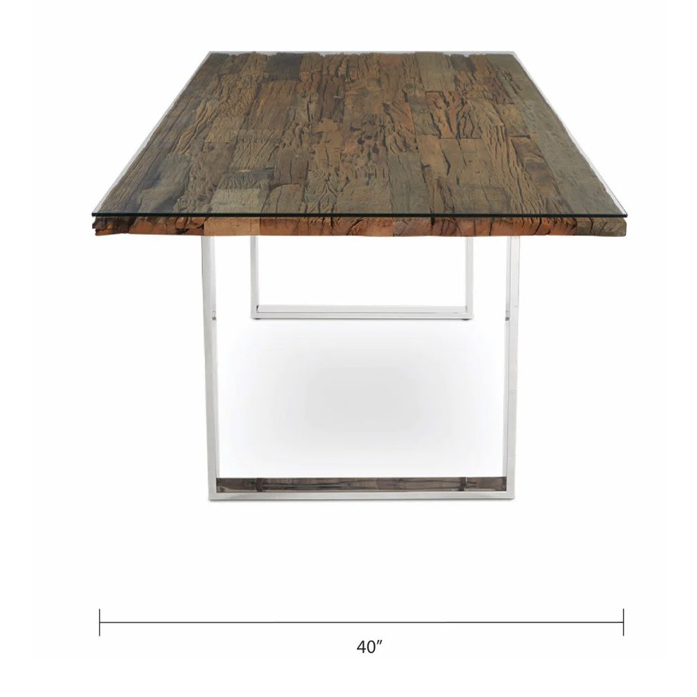 Utica Organic Railwood Dining Table.