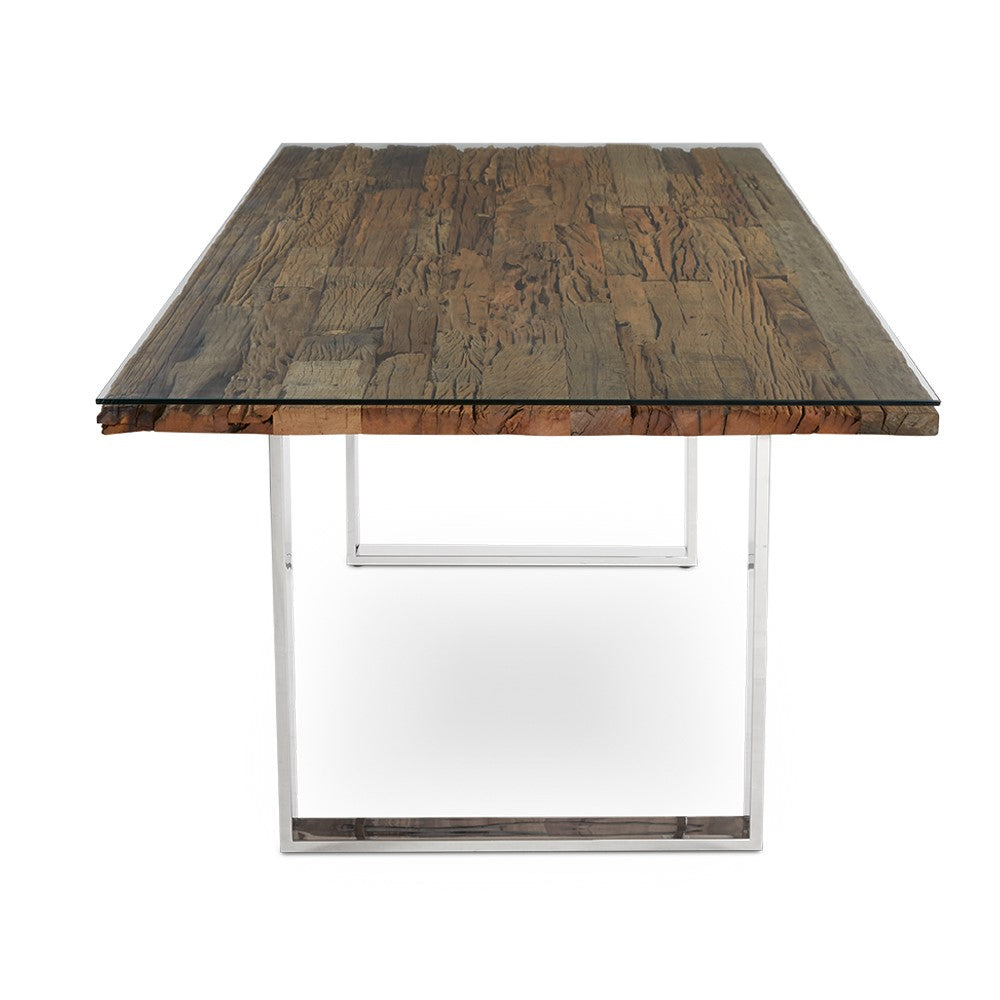 Utica Organic Railwood Dining Table.