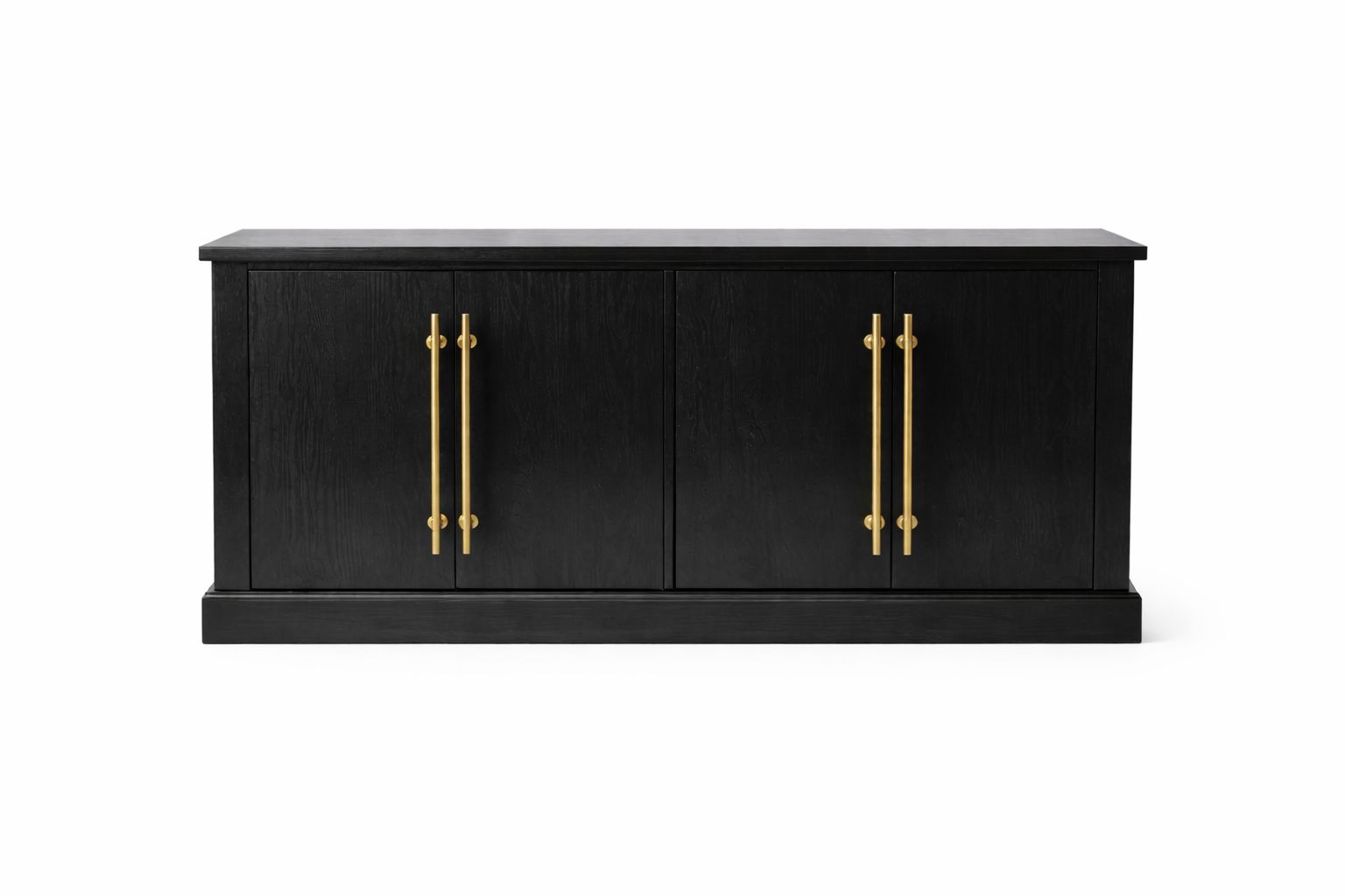Anand Black Sideboard with Brass Handles – Modern Storage Cabinet Front View