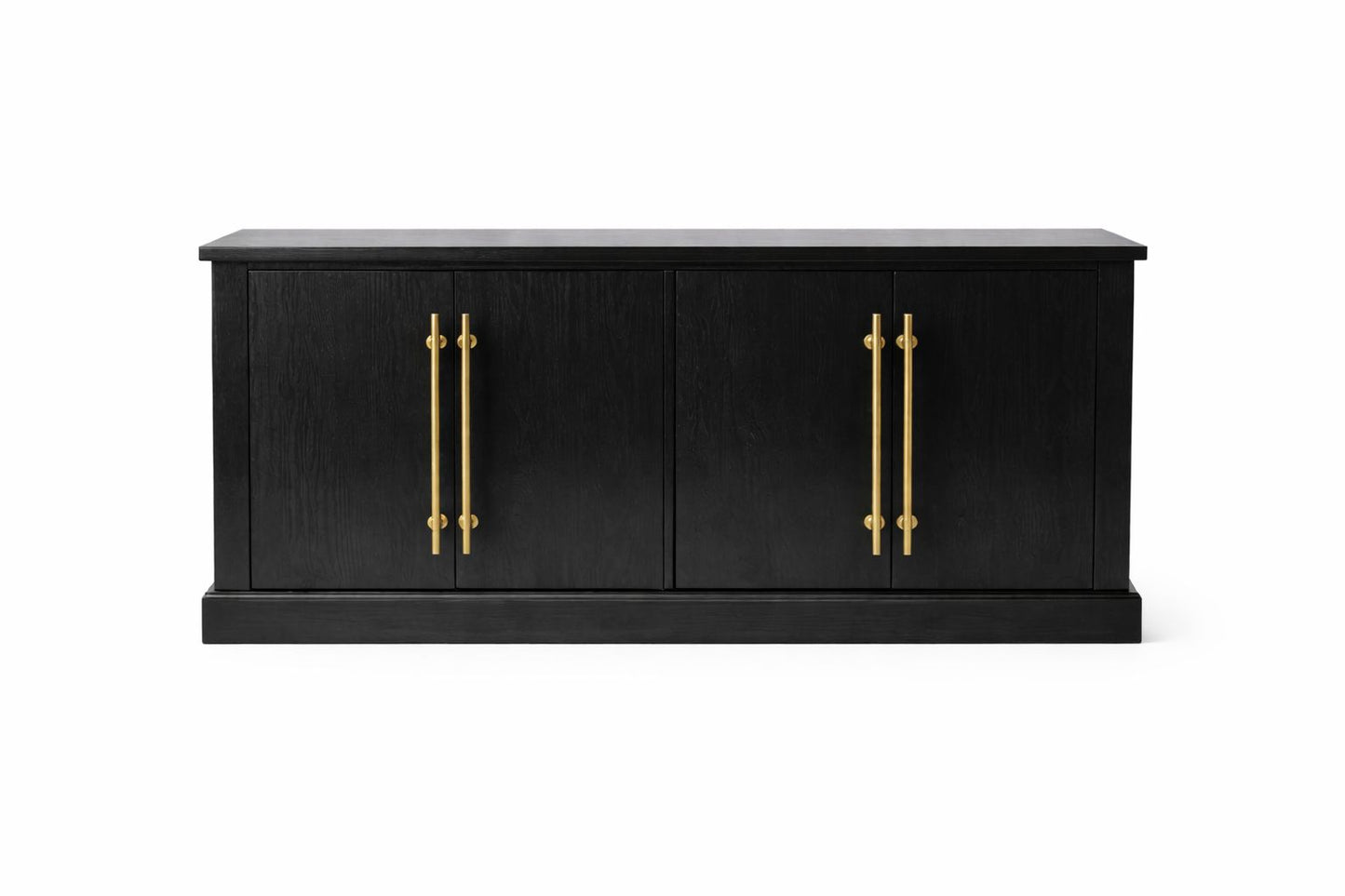 Anand Black Sideboard with Brass Handles – Modern Storage Cabinet Front View