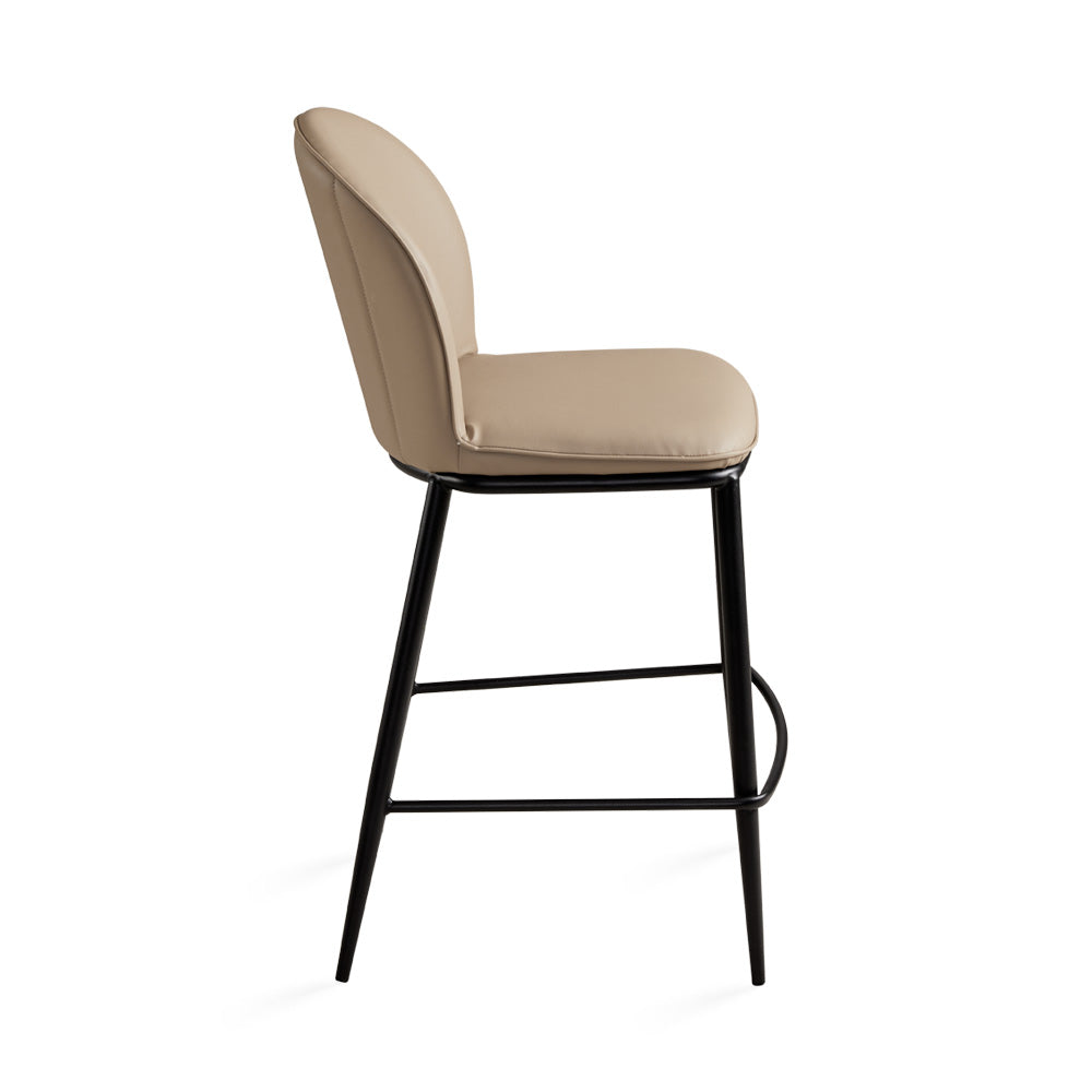 Ansley Counter Chair Taupe Leatherette - Ella and Ross Furniture