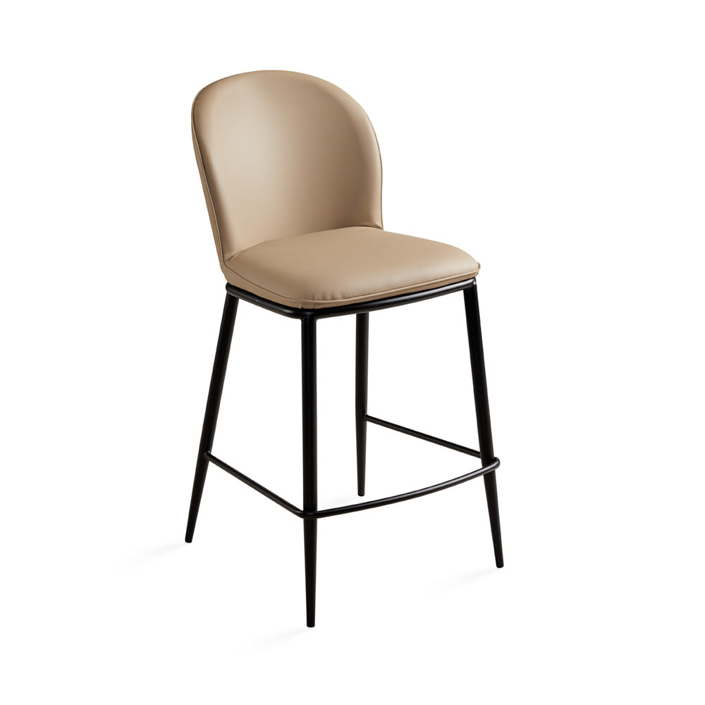 Ansley Counter Chair Taupe Leatherette - Ella and Ross Furniture