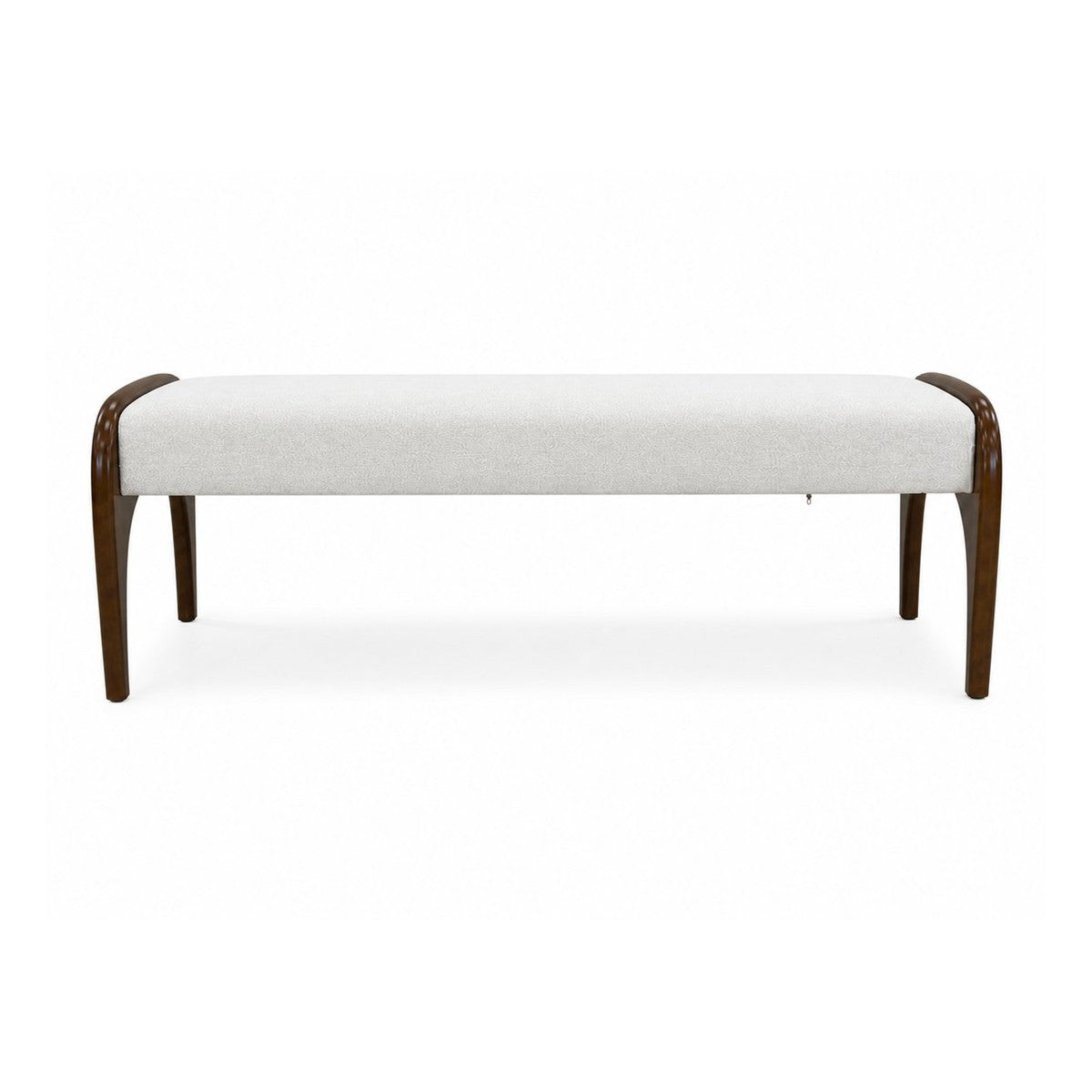 Damien bench front view modern upholstered bench with wood frame