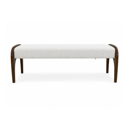 Damien bench front view modern upholstered bench with wood frame