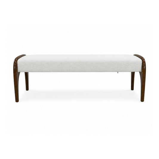 Damien bench front view modern upholstered bench with wood frame