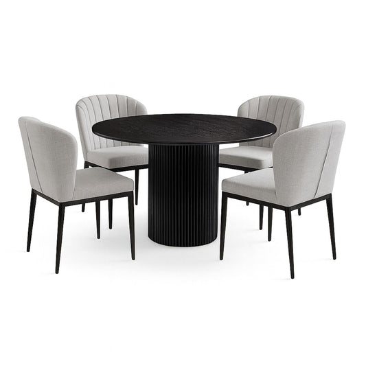 Harper 5pc Dining Table Set in Black/Grey - Ella and Ross Furniture