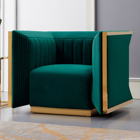 Kingsley Green Velvet Accent Chair - Ella and Ross Furniture