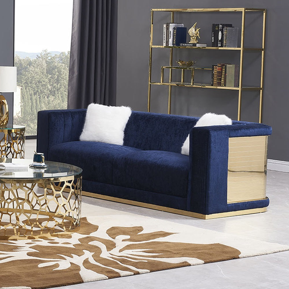 Tova Blue Velvet Sofa - Ella and Ross Furniture