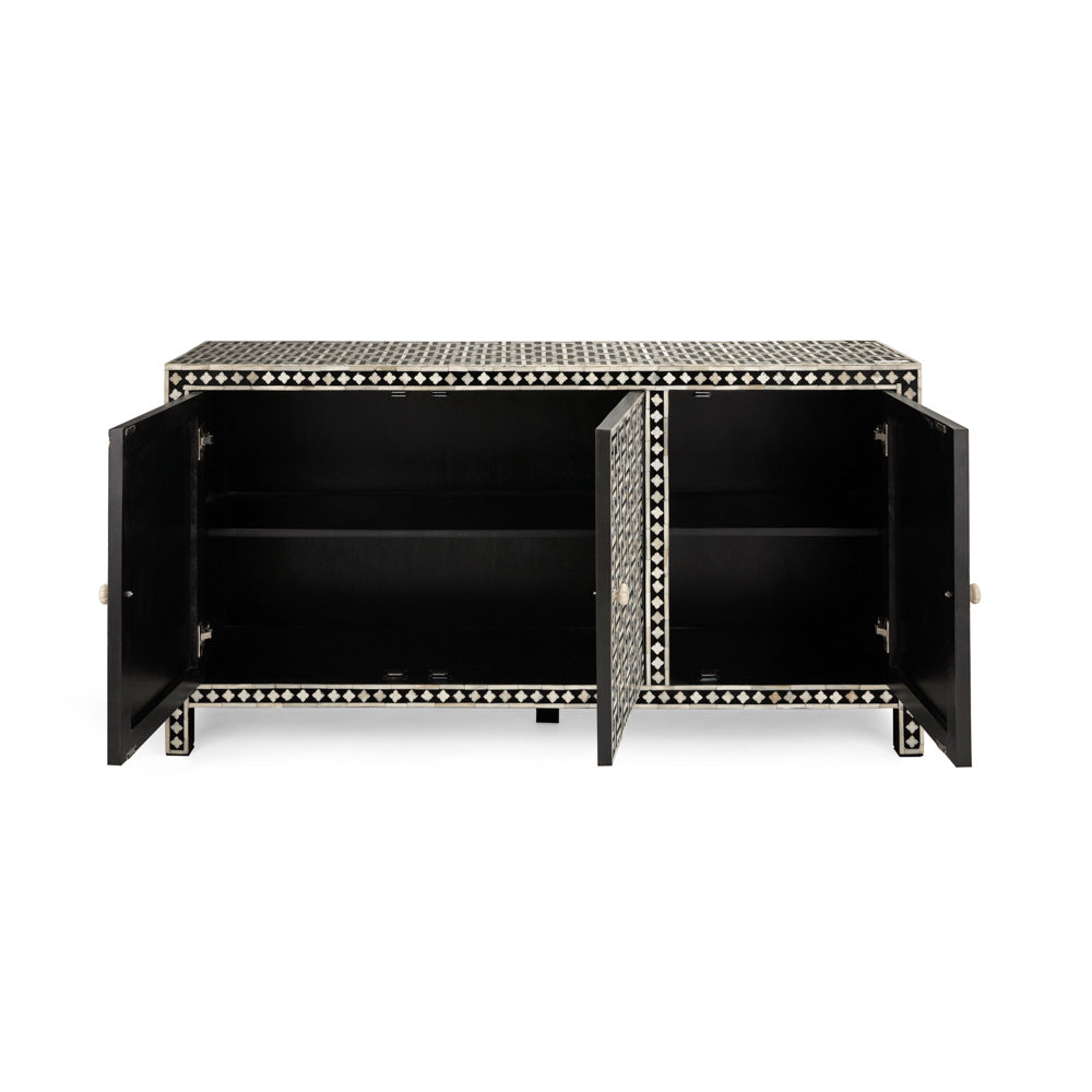 Minnow Bone Inlay Three-Drawer Sideboard - Ella and Ross Furniture