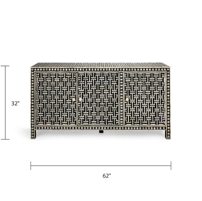 Minnow Bone Inlay Three-Drawer Sideboard - Ella and Ross Furniture