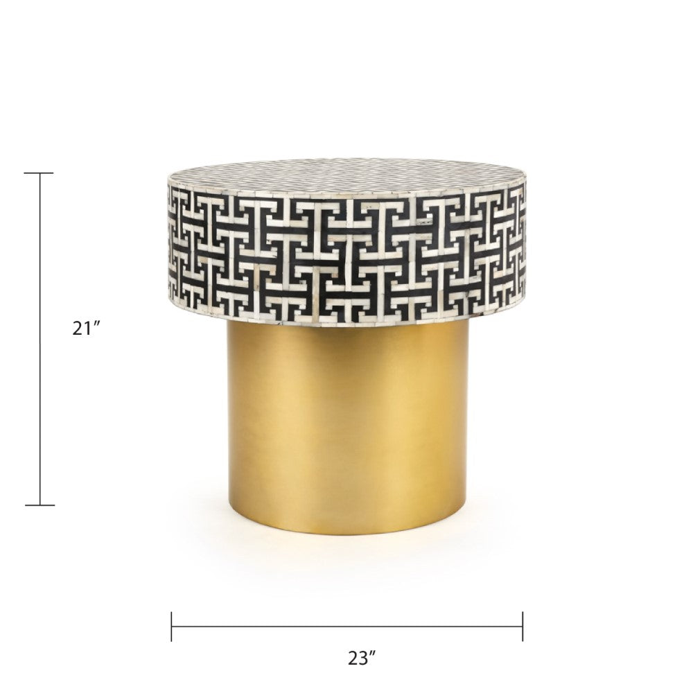 Minnow Bone Inlay End Table - Ella and Ross Furniture
