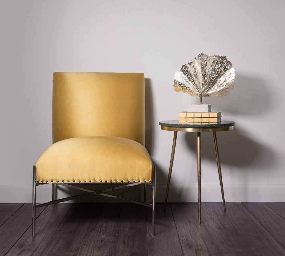 Baringo Yellow Satin Accent Chair