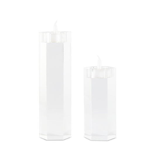 Blaine Acrylic Candle Holders - Set of 2 - Ella and Ross Furniture