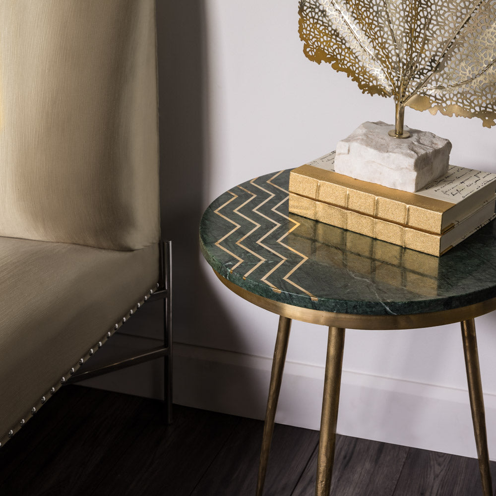Cairo Green Marble Side Tables - Set of 2 - Ella and Ross Furniture