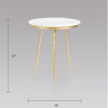 Cane White Marble Side Table - Set of 2 - Ella and Ross Furniture