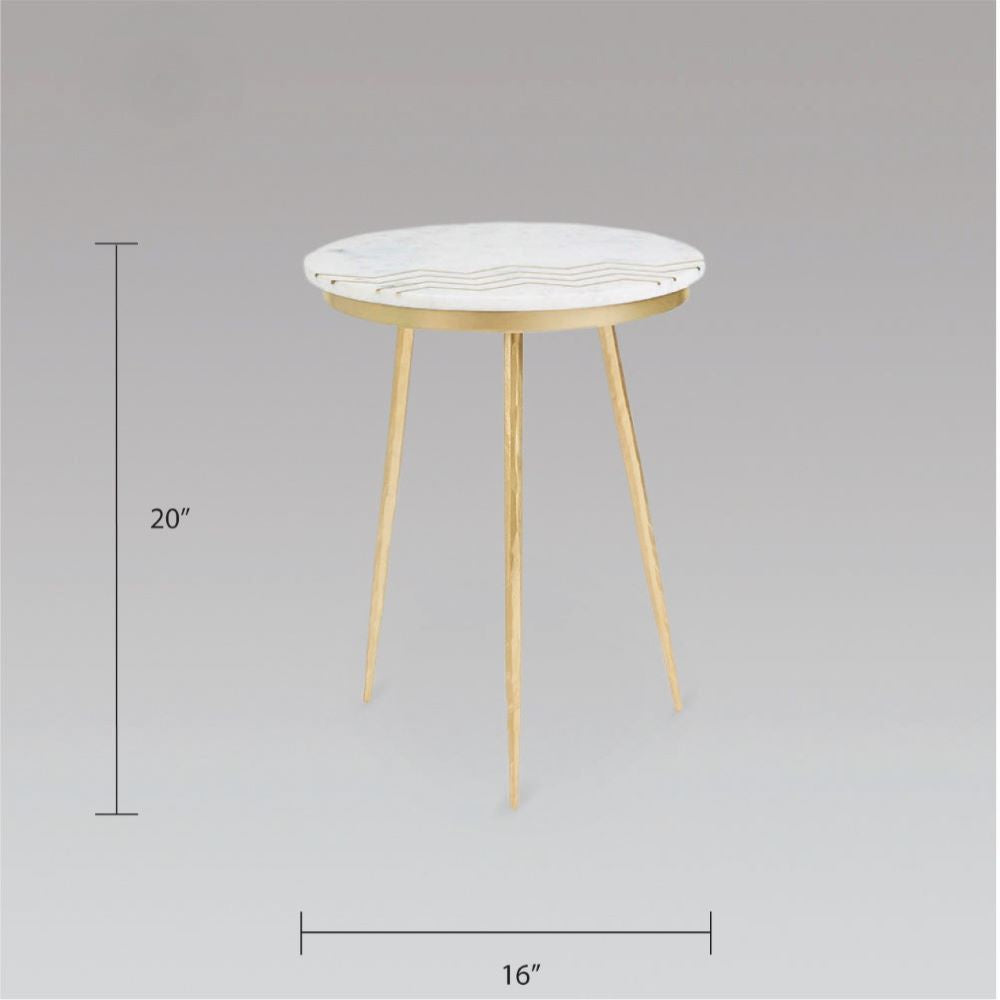 Cane White Marble Side Table - Set of 2 - Ella and Ross Furniture