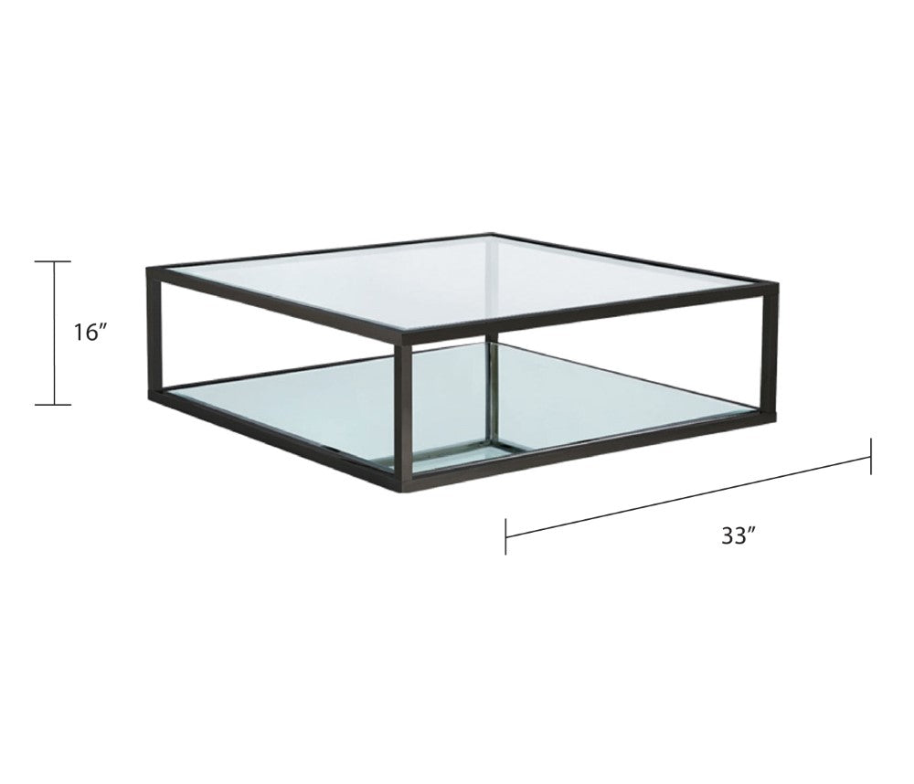 Fabian Black Coffee Table - Square - 33" - Ella and Ross Furniture