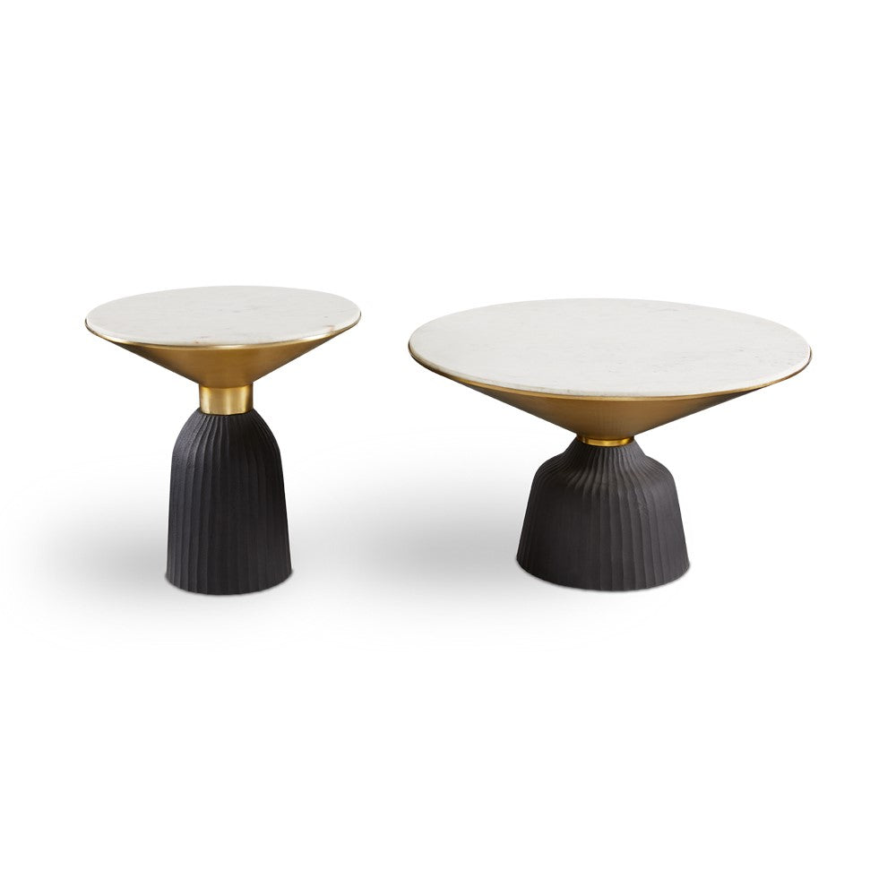 Caterina 3 Tone Marble End Table - Ella and Ross Furniture