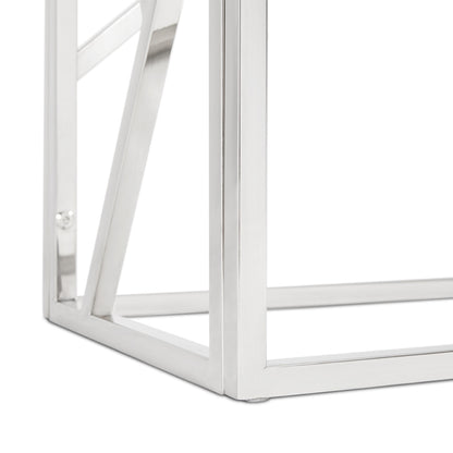 Cyprus Faux Marble Console Table - Silver
