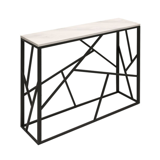 Cyprus Faux Marble Black Console Table