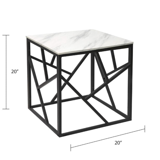 Cyprus Faux Marble Black End Table