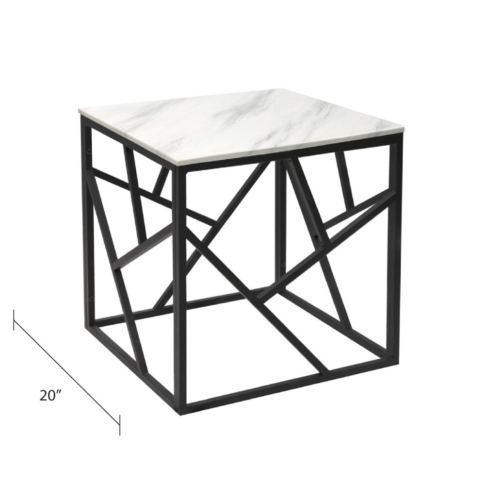 Cyprus Faux Marble Black End Table