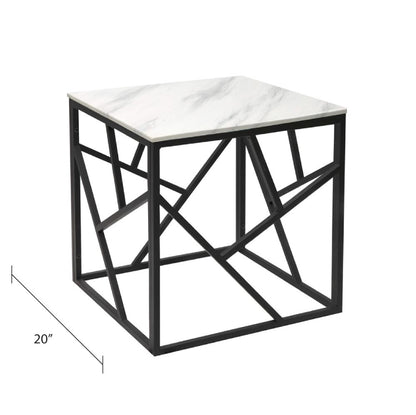 Cyprus Faux Marble Black End Table