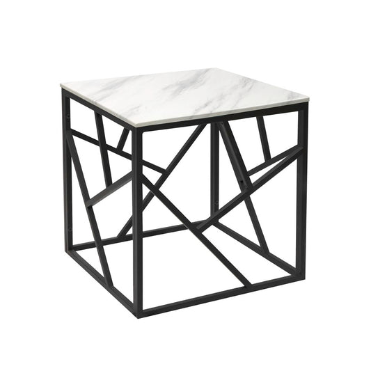 Cyprus Faux Marble Black End Table