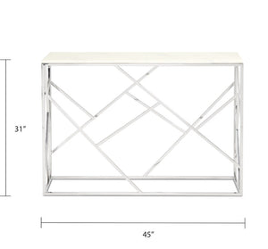 Cyprus Faux Marble Console Table - Silver