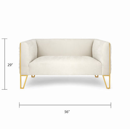 Daria Loveseat - Matte Gold - Ella and Ross Furniture