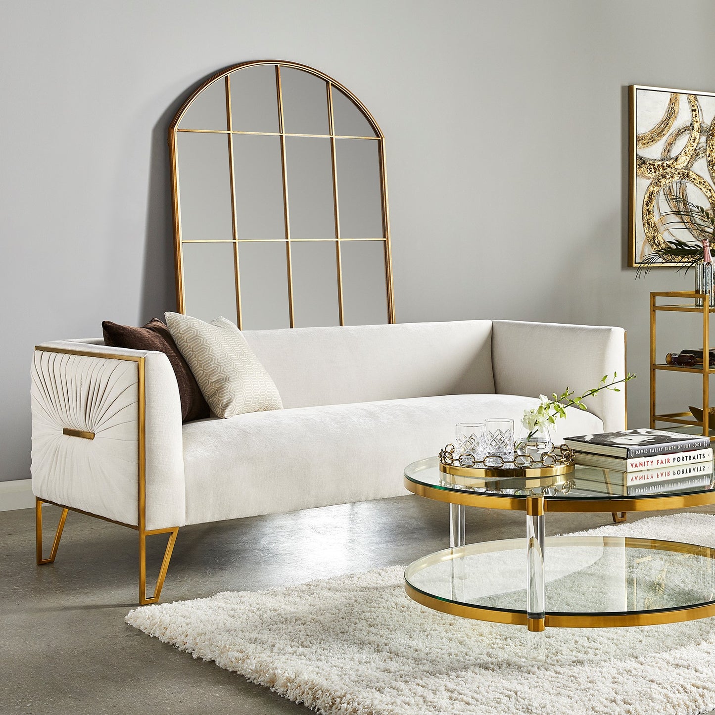 Daria Sofa - Matte Gold - Ella and Ross Furniture