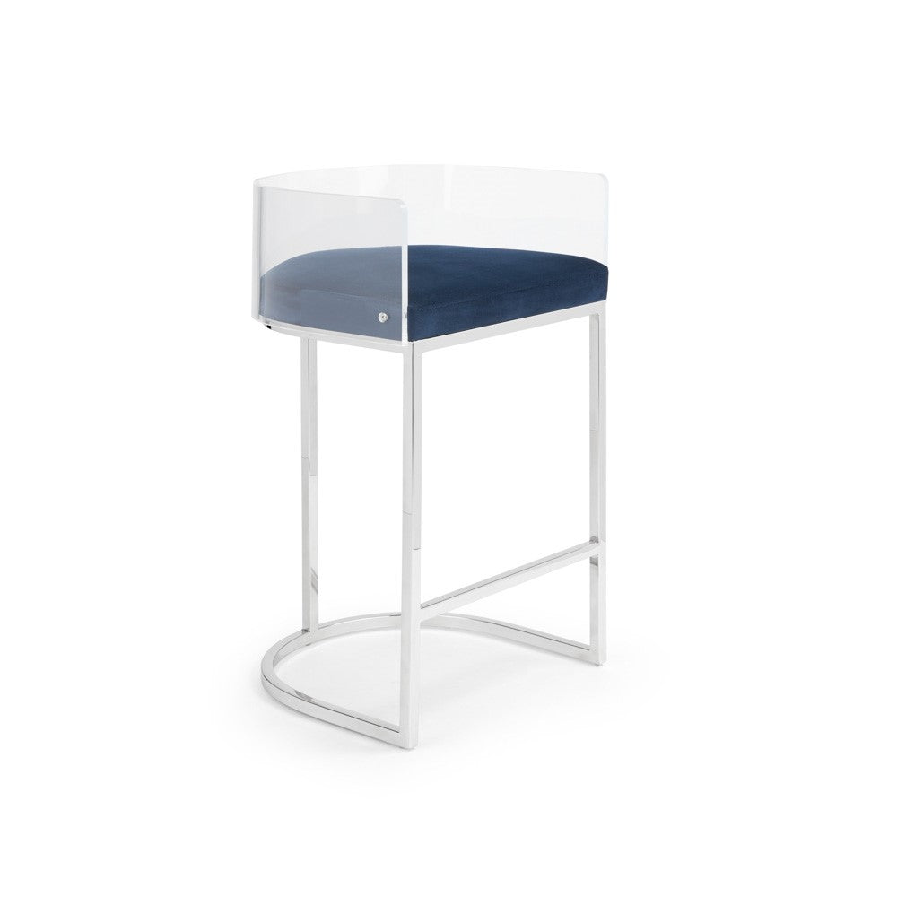 Delphine Counter Stool - Silver - Ella and Ross Furniture