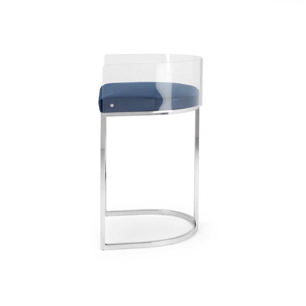 Delphine Counter Stool - Silver - Ella and Ross Furniture