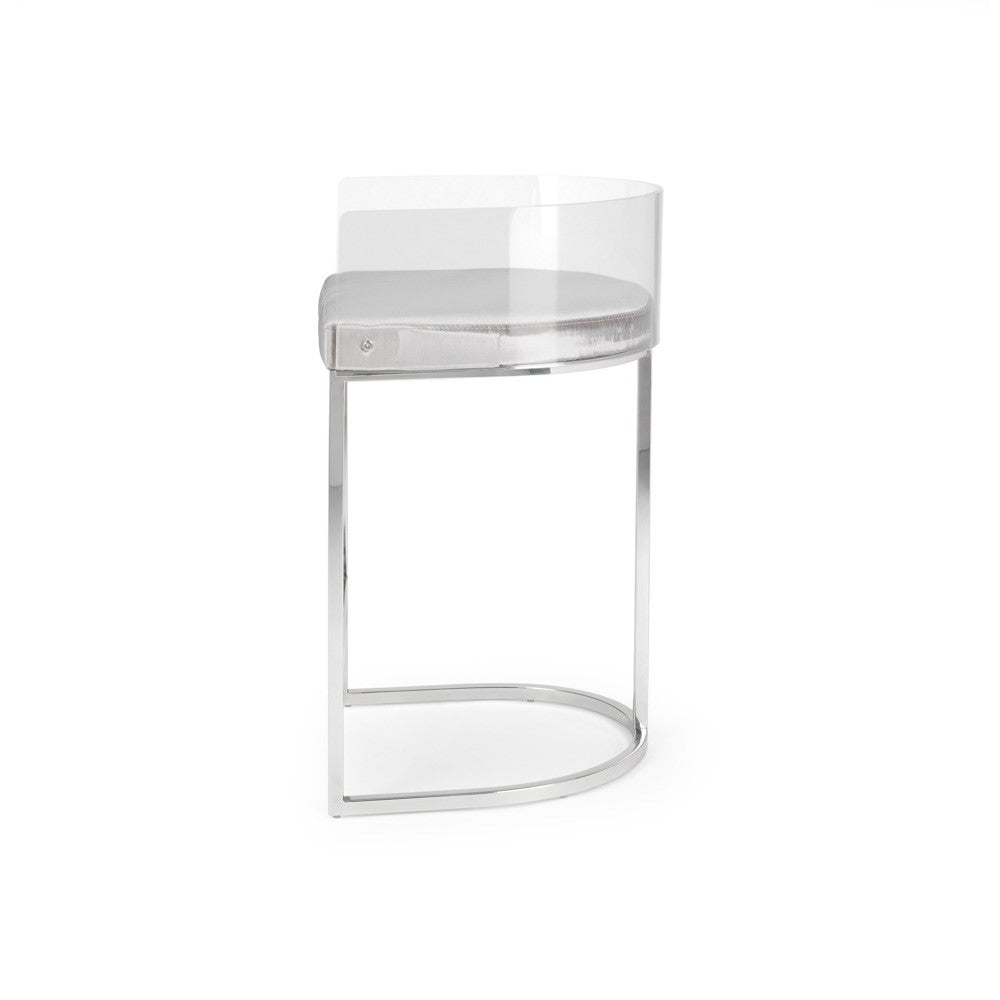 Delphine Counter Stool - Silver - Ella and Ross Furniture