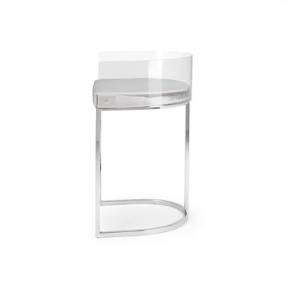 Delphine Counter Stool - Silver - Ella and Ross Furniture