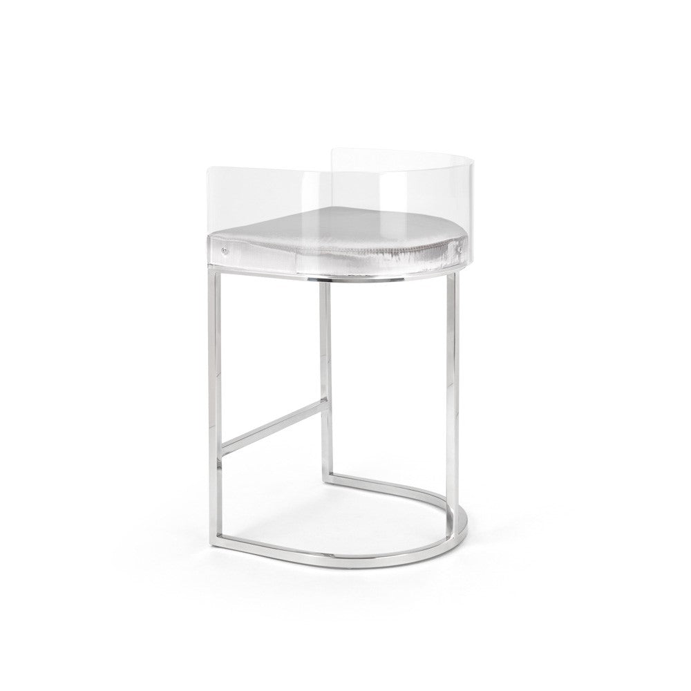 Delphine Counter Stool - Silver - Ella and Ross Furniture