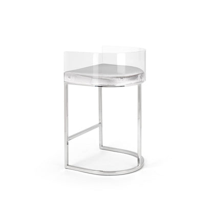 Delphine Counter Stool - Silver - Ella and Ross Furniture