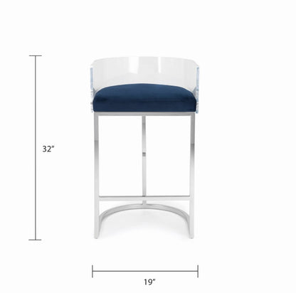 Delphine Counter Stool - Silver - Ella and Ross Furniture