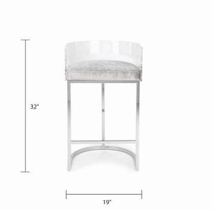 Delphine Counter Stool - Silver - Ella and Ross Furniture