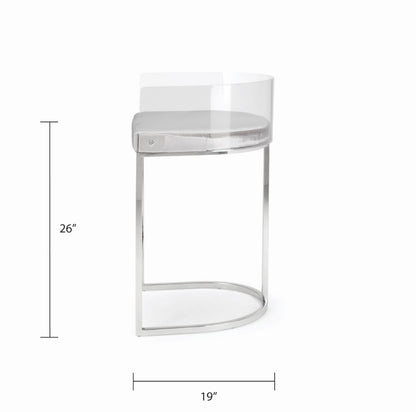 Delphine Counter Stool - Silver - Ella and Ross Furniture