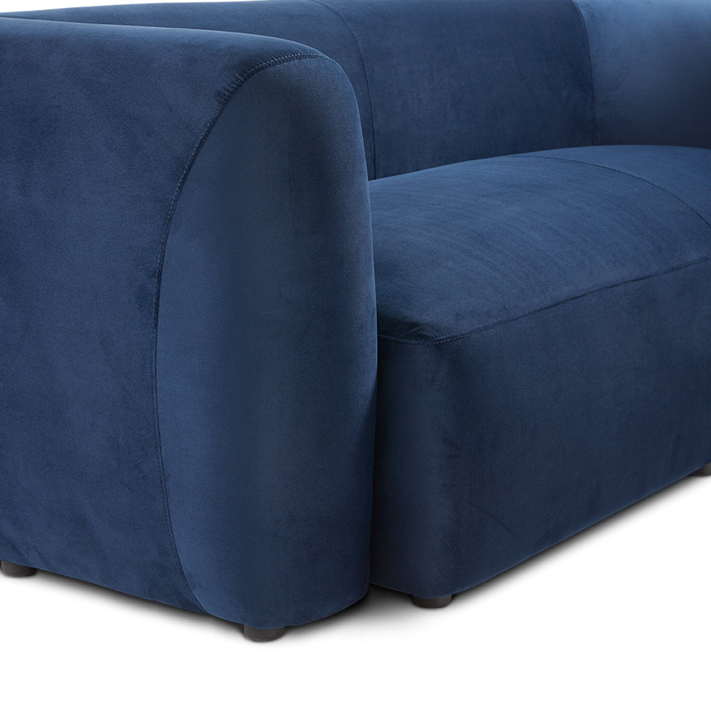 Dominica Tubular Blue Velvet Sofa