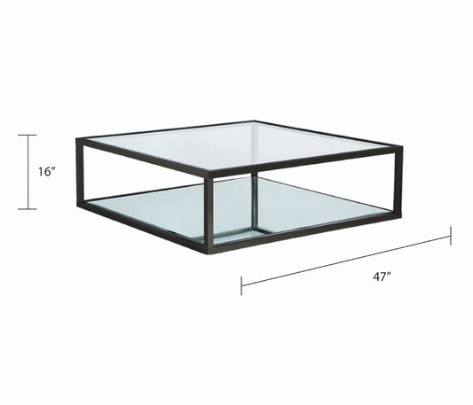 Fabian Black Coffee Table - Square - 47" - Ella and Ross Furniture