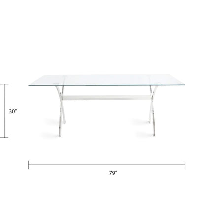 Felix Glass Dining Table - 79" - Ella and Ross Furniture