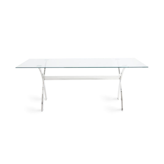 Felix Glass Dining Table - 79" - Ella and Ross Furniture