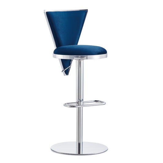 Gio Adjustable Bar Stool - Silver - Ella and Ross Furniture